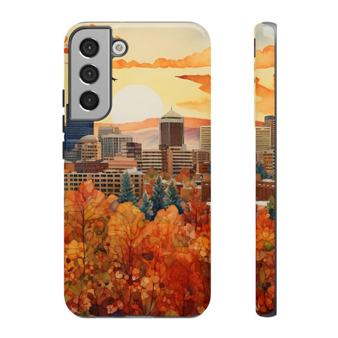 An Urban Autumn Overlook - Impact Resistant Phone Case Samsung Galaxy S22 Plus Glossy